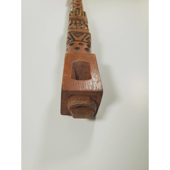 VINTAGE Peru TARKA Flute, 20" Hand carved wood Folk Art Flute Traditional Music - Picture 4 of 9